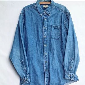Vintage LL Bean Blue Denim Button Down Shirt